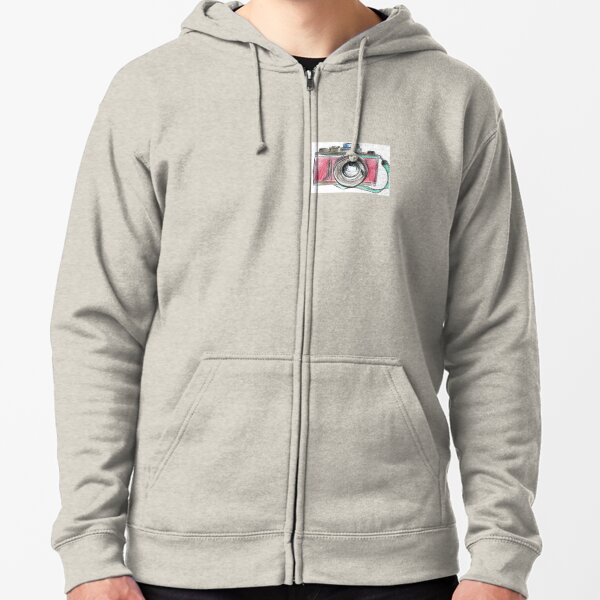 red camera hoodie