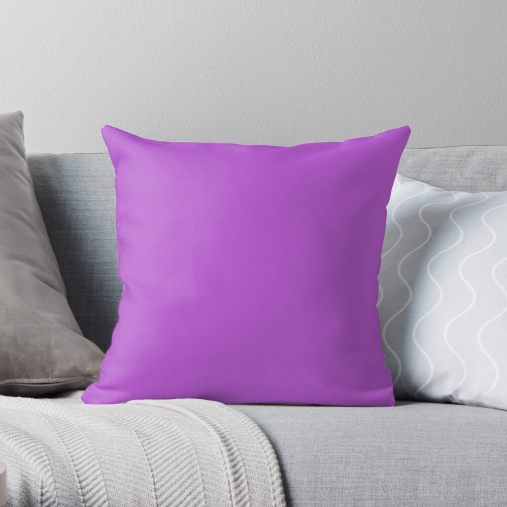 PLAIN SOLID MEDIUM ORCHID - 100 SHADES OF PINK AND PURPLE ON OZCUSHIONS Throw Pillow