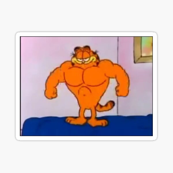 muscular garfield Sticker