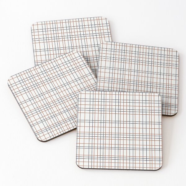 Item preview, Navy and Rust Grid on light grey (almost white) designed and sold by BlertaDK.