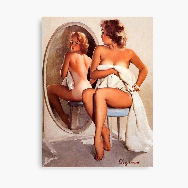 Vintage Retro Sun Tan Pinup Girl Canvas Print
