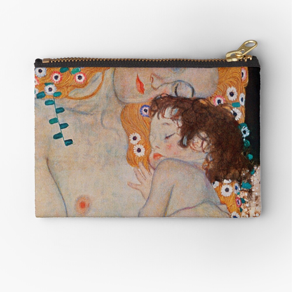 Gustav Klimt, mother and child,reproduction,art nouveau,great art from vintage painters Zipper Pouch