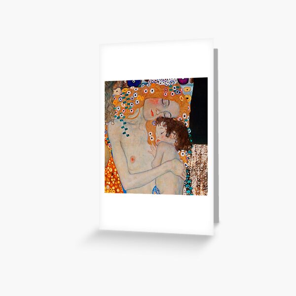 Gustav Klimt, mother and child,reproduction,art nouveau,great art from vintage painters Greeting Card