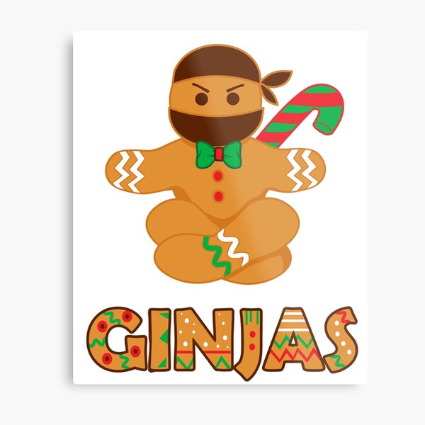 Ginjas Ginger Bread Ninja Christmas Holiday T-Shirt Metal Print for Sale  by tronictees