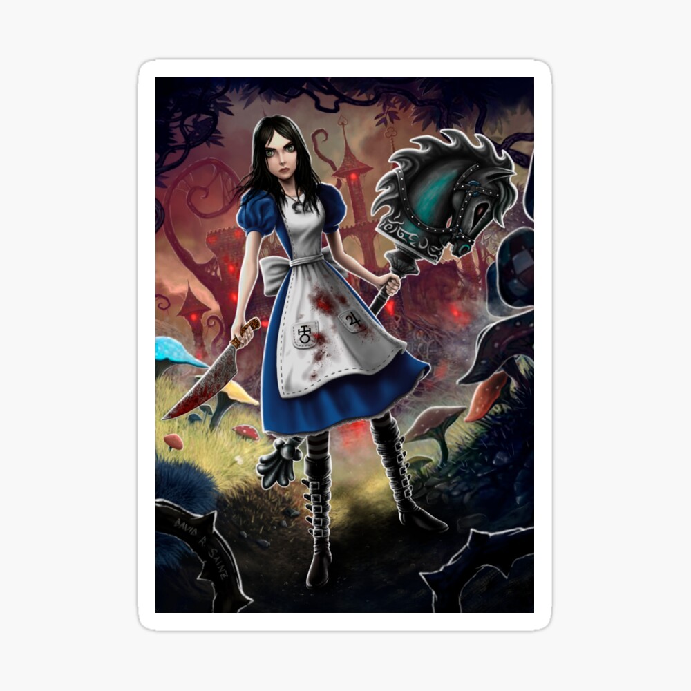 Alice: Madness Returns-Alice Liddell, Cheshire Cat, White Rabbit | Art  Board Print