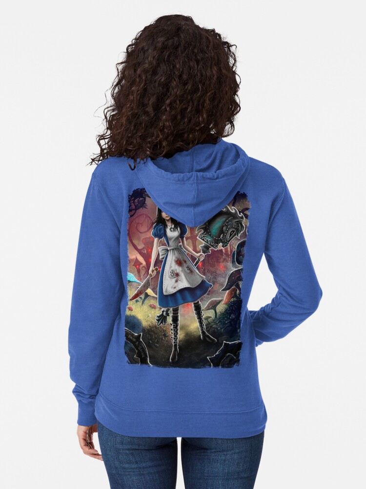 Alice In Wonderland With Balloons Adult Pull-Over Hoodie by Madame