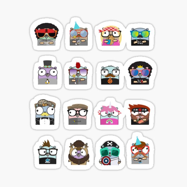 "gophers golang sticker pack" Sticker for Sale by leesander | Redbubble