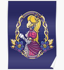Stained-Glass Peach Poster