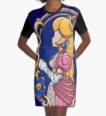 Stained-Glass Peach Graphic T-Shirt Dress