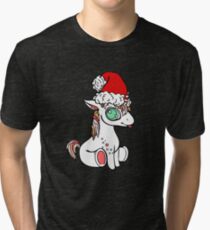 Nettes WeihnachtsEinhorn mit Weihnachtsmütze Vintage T-Shirt