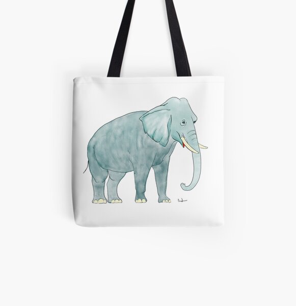 Watercolor Elephant All Over Print Tote Bag