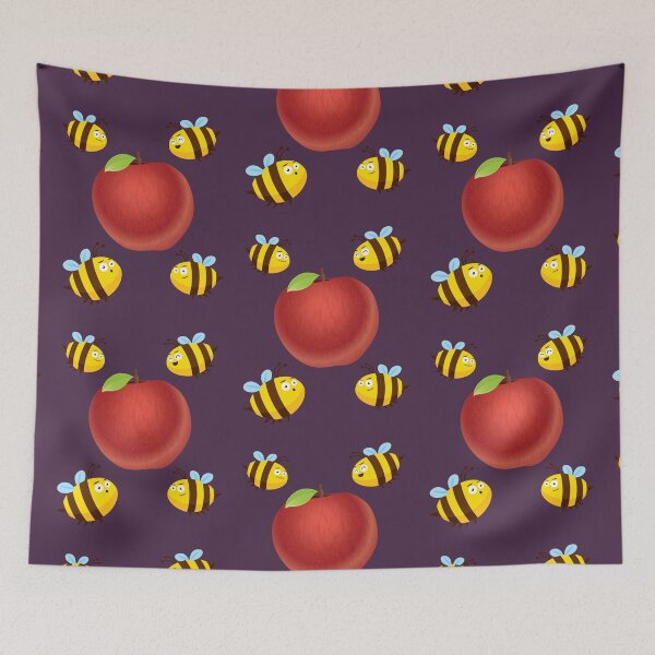 Item preview, APPLE WITH BEEZ - HUMOROUS BIG APPLE WITH CUTE BEES T-SHIRT designed and sold by BrandNewTeez.