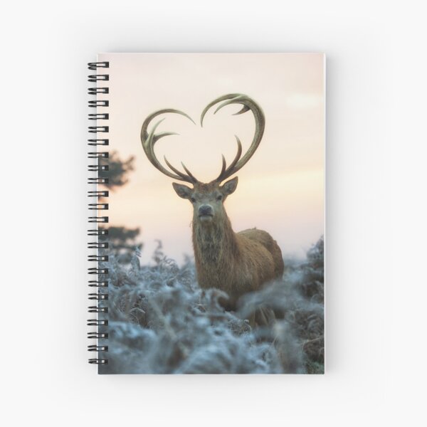 Stag With the Heart Shaped Antlers (love you deer) Spiral Notebook