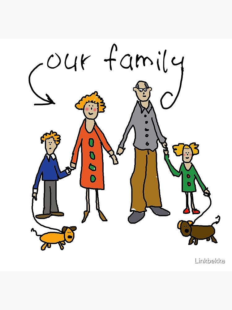 Colorful Hand Drawing Happy Family Mother Father And Their Children Stock  Photo - Download Image Now - iStock