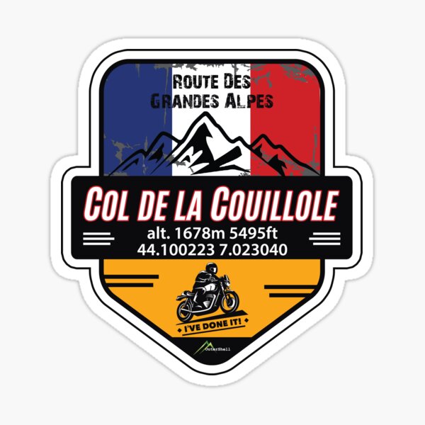 Item preview, Col de la Couillole Motorcycle T-Shirt & Sticker - Route des Grandes Alpes - Ive Done It! designed and sold by OuterShellUK.
