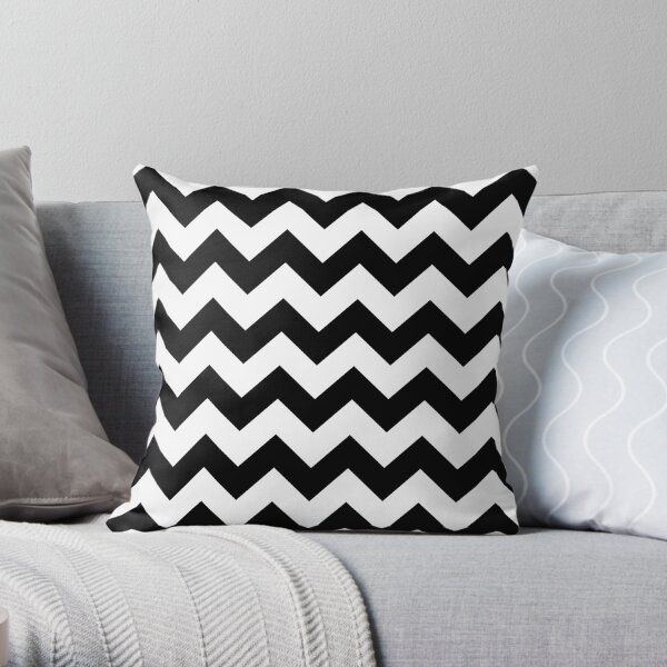 Chevron noir et blanc Coussin