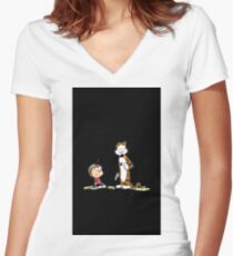 Calvin and Hobbes Women's Fitted V-Neck T-Shirt