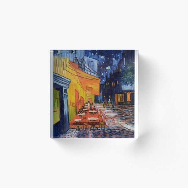 Cafe Terrace At Night by Vincent Van Gogh Acrylic Block
