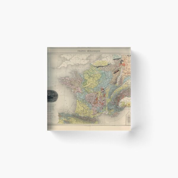 Item preview, Vintage Geology Map of France (1892) designed and sold by BravuraMedia.