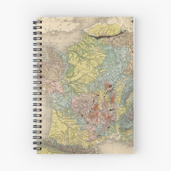 Item preview, Vintage Geology Map of France (1892) designed and sold by BravuraMedia.