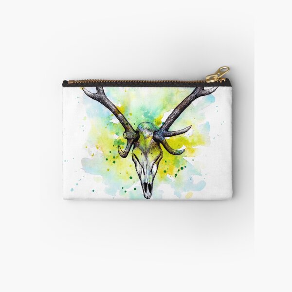 Item preview, Stag skull in yellow and blue designed and sold by Jennifer Steele.