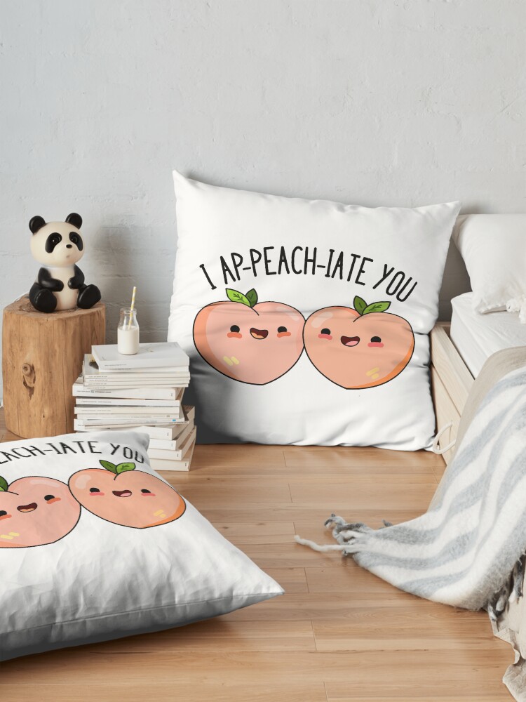 Alternate view of I Ap-peach-iate You Fruit Food Pun Floor Pillow
