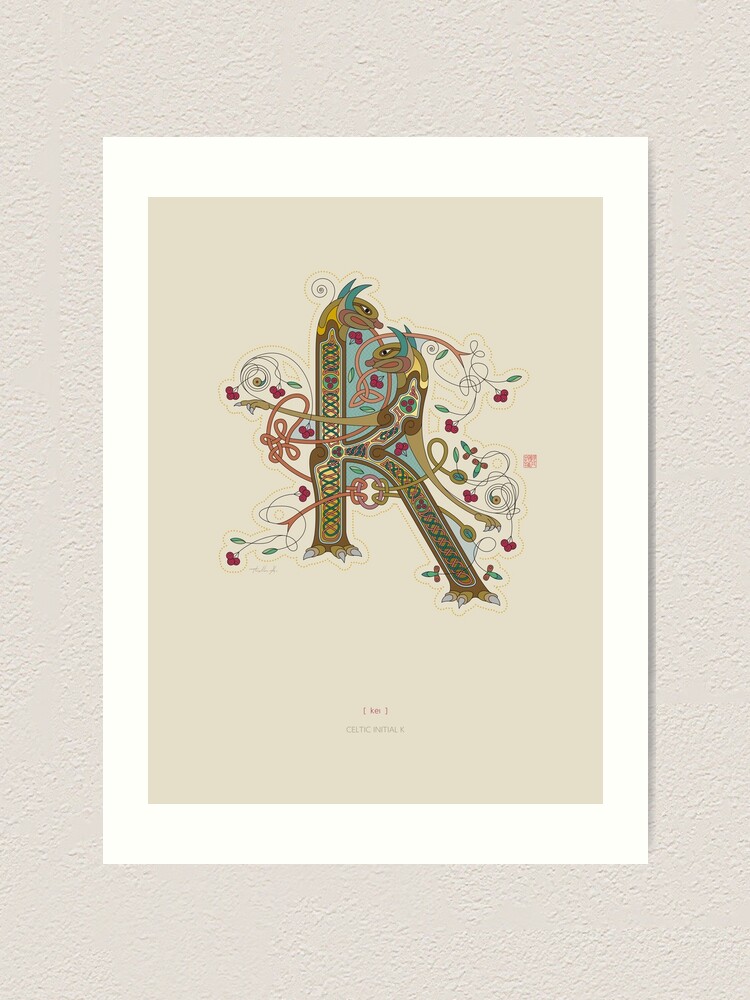 Alternate view of Celtic Initial K Art Print