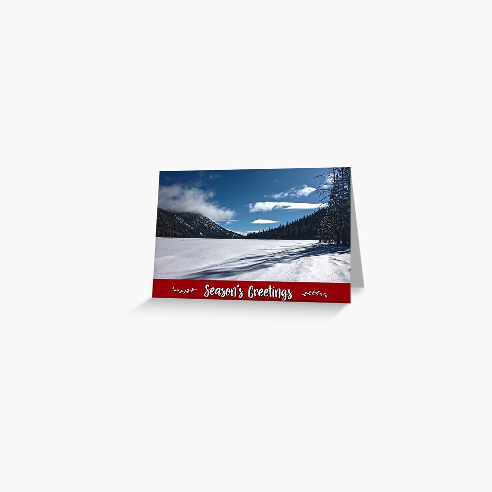 Snowy Lake Holiday Card Greeting Card