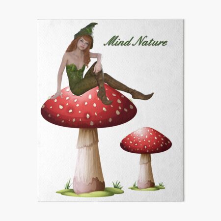 Elf with mushrooms Mind Nature Galeriedruck