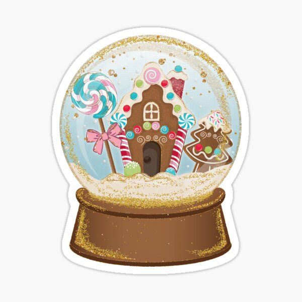 Gingerbread house snow globe! Sticker