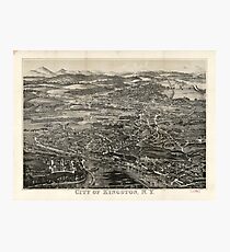 Vintage Pictorial Map of Kingston NY (1875) Photographic Print