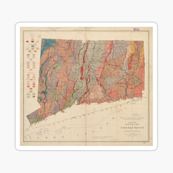 Item preview, Vintage Connecticut Geology Map (1906) designed and sold by BravuraMedia.