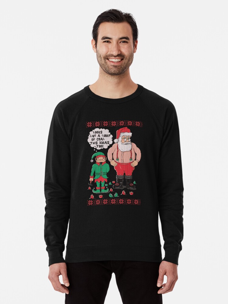 Ugly Christmas Sweater Naughty Elf Lightweight Sweatshirt