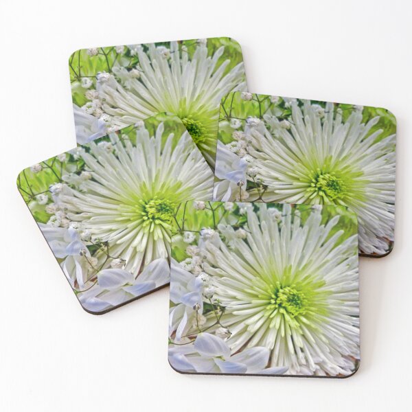 Item preview, WHITE AND GREEN FLORAL designed and sold by Elaine Bawden.