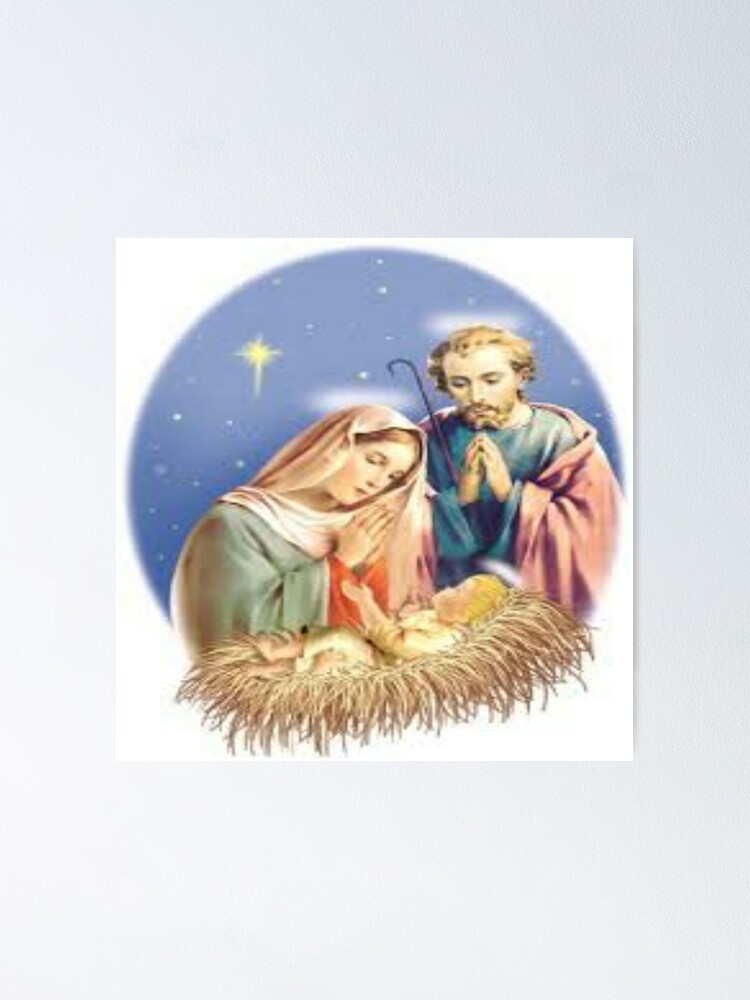 Jesus Baby Protection Mask T Shirts And Products Of The Child Jesus In The Manger Poster By Robson080 Redbubble