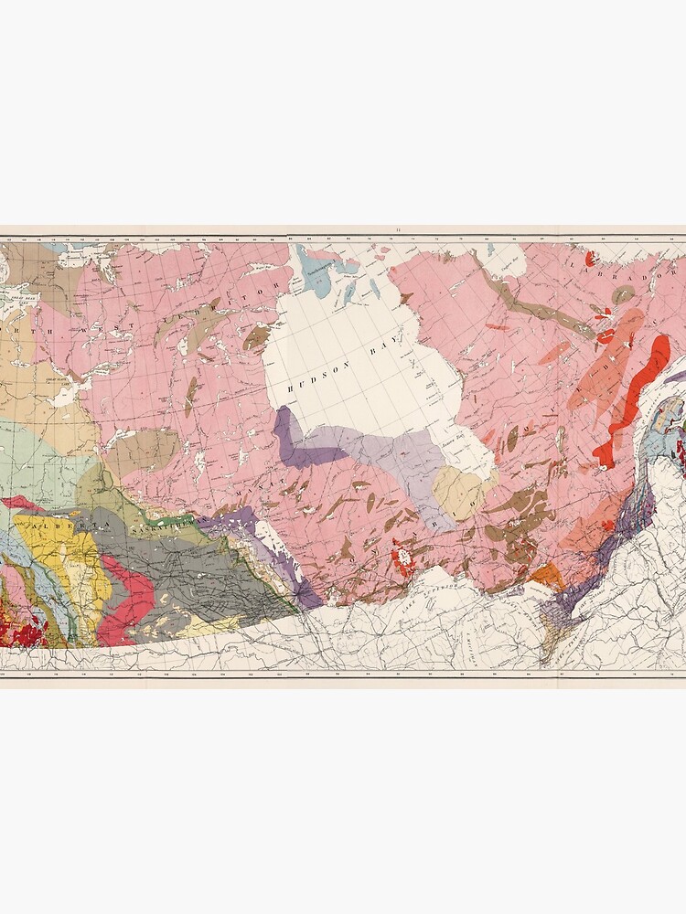 Geological Map Of Canada Vintage Geological Map Of Canada (1915)" Art Board Print By Bravuramedia |  Redbubble