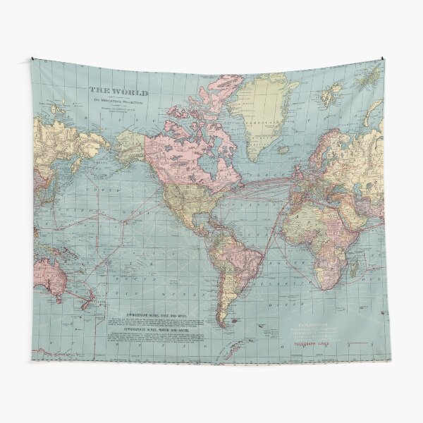 Item preview, Vintage Map of The World (1912) designed and sold by BravuraMedia.