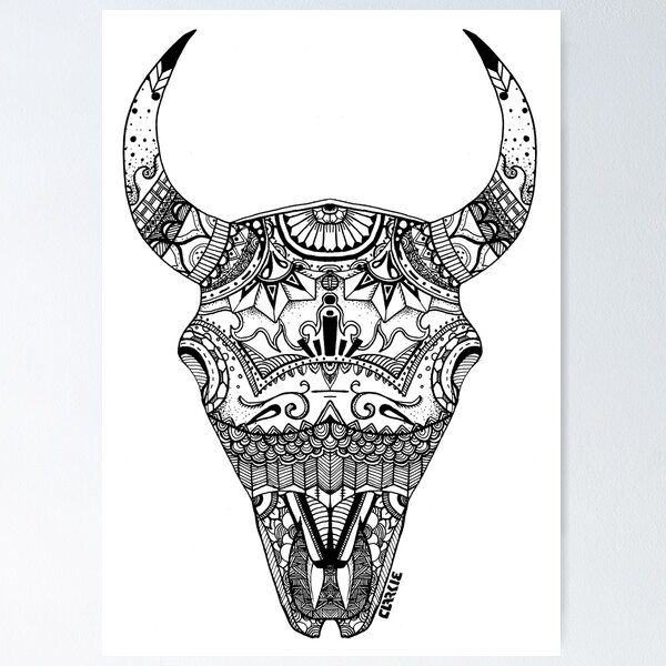 Item preview, Zentangle Bison designed and sold by ClarkieUK.