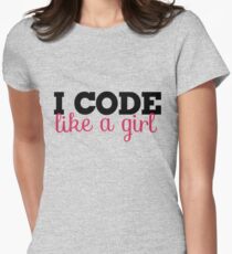 I CODE like a girl Women's Fitted T-Shirt