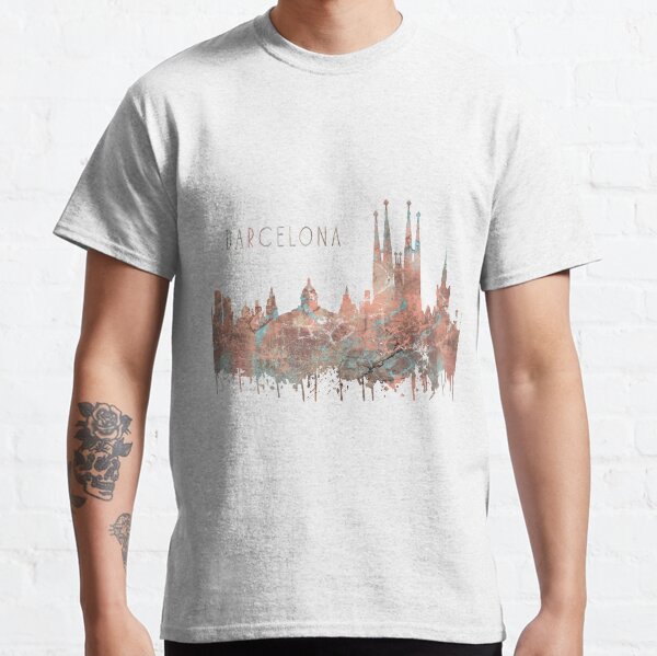 Vista previa del artículo con la obra «Barcelona, ​​acuarela Barcelona, ​​horizonte de Barcelona», diseñado y vendido por Rosaliartbook.