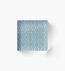 Christmas Icy Blue Velvet Snow Flakes Acrylic Block