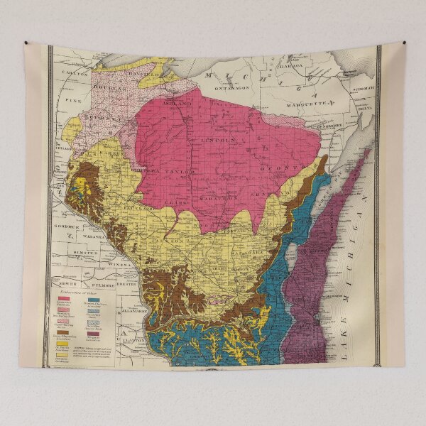 Item preview, Vintage Wisconsin Geology Map (1878) designed and sold by BravuraMedia.
