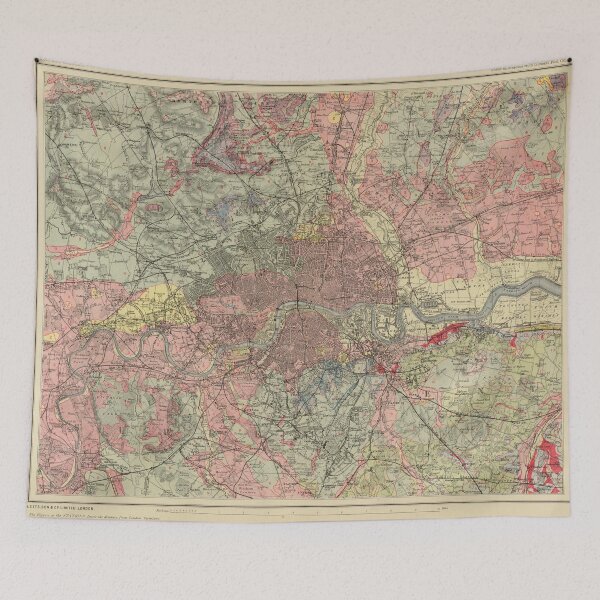 Item preview, Vintage Geological Map of London (1883) designed and sold by BravuraMedia.