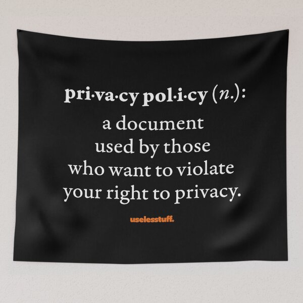 Item preview, 16676-01-BDK – Uselesstuff® Dictionary – Privacy Policy – Document (White) designed and sold by Uselesstuff.