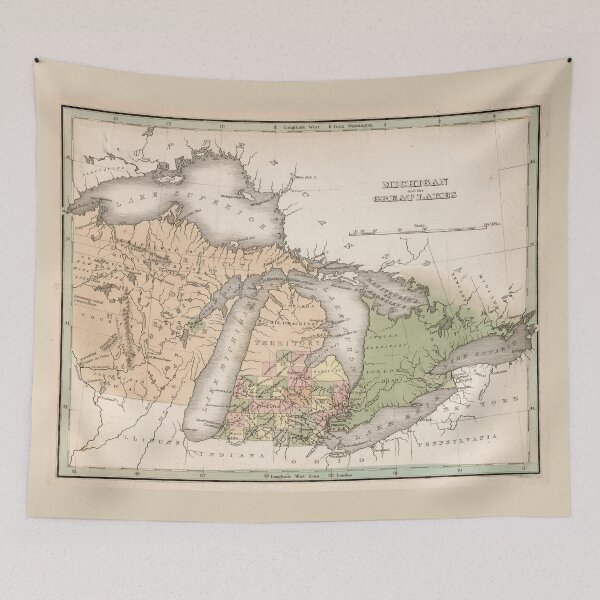 Item preview, Vintage Map of The Great Lakes (1837) designed and sold by BravuraMedia.