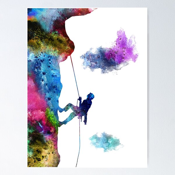 Item preview, Rock climbing extreme sport man, climbing man, climber designed and sold by Rosaliartbook.