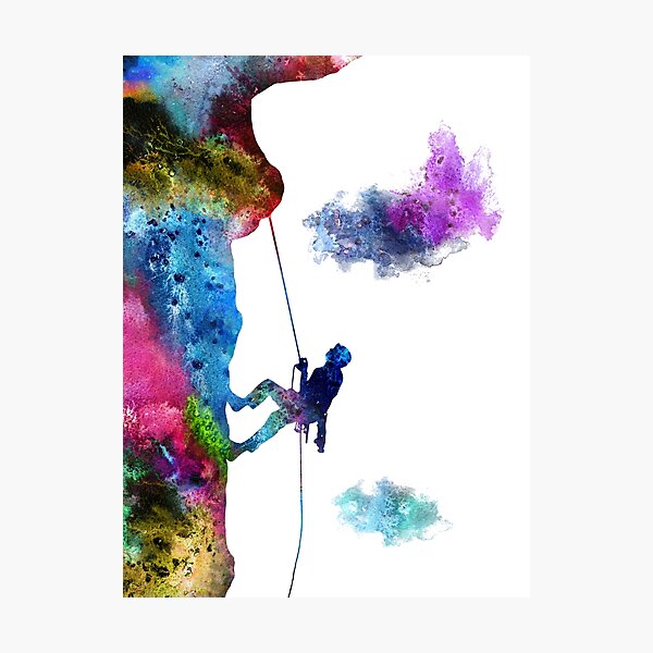 Item preview, Rock climbing extreme sport man, climbing man, climber designed and sold by Rosaliartbook.