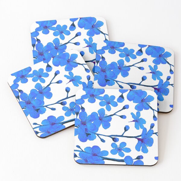 Item preview, Cherry Blossom blue, Chinoiserie designed and sold by MagentaRose.