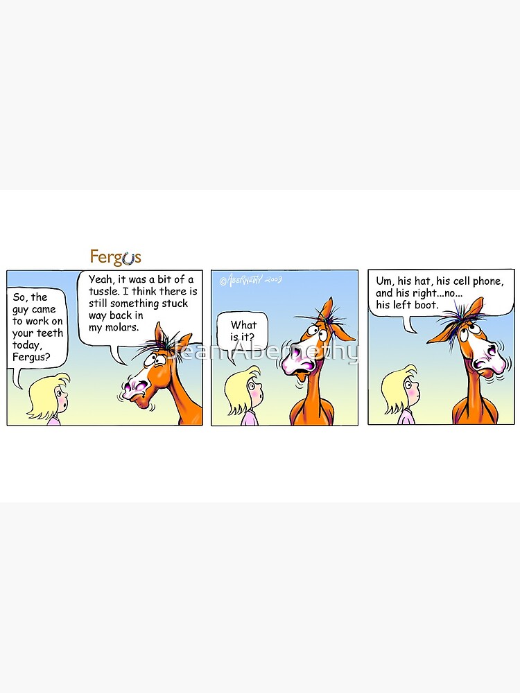 Thumbnail 6 of 6, Coffee Mug, Fergus the Horse: "Floating Teeth" Comic Strip designed and sold by JeanAbernethy.