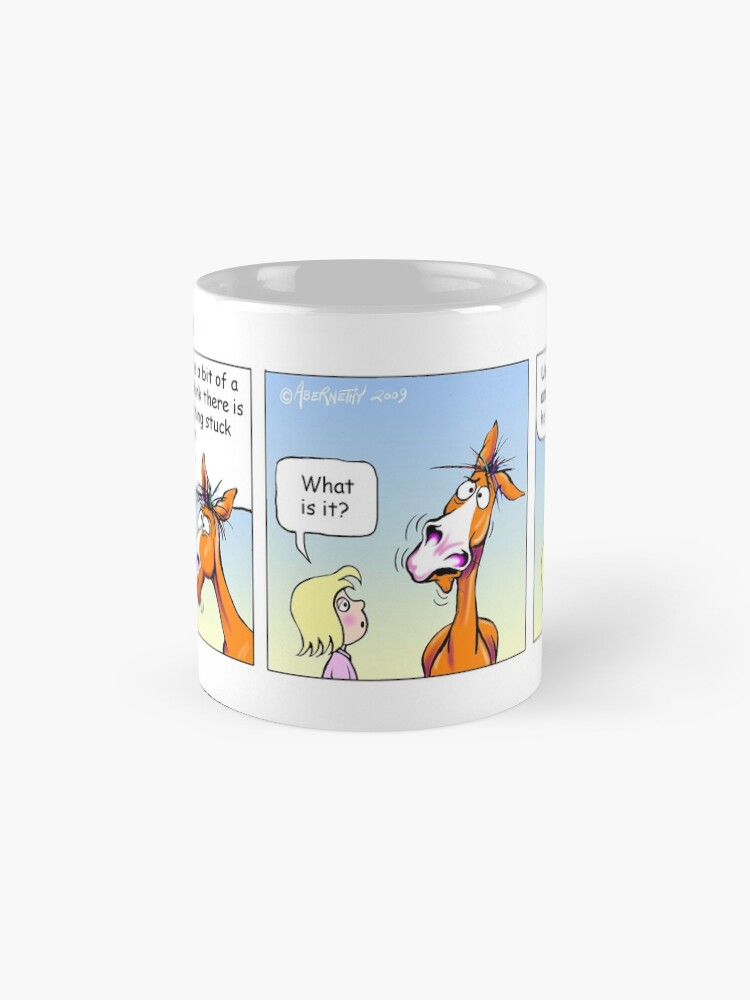 Thumbnail 4 of 6, Coffee Mug, Fergus the Horse: "Floating Teeth" Comic Strip designed and sold by JeanAbernethy.